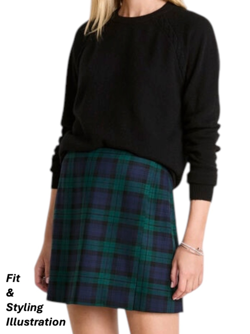 Hollister Ultra High Rise Mini Skirt - Navy Blue & Green Plaid Size XS - Picture 11 of 11